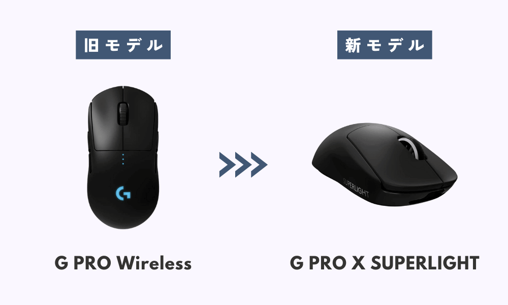 「G PRO Wireless」と「 G PRO X SUPERLIGT」の違い。